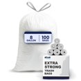 thumbnail image 1 of Bolsas de basura Plasticplace de 8 galones, color blanco premium (100 unidades), 1 of 5