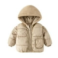 thumbnail image 2 of Esaierr 1-10Y Girls Boys Winter Jackets Down Puffer Coats for Baby Toddler Baby Jacket with Hooded Solid Colour Outerwear with Pockets, 2 of 5