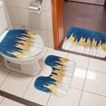 thumbnail image 4 of Blue Gold Bath Mat 3 Piece Bathroom Rug Set, Modern Street Art Splatter Foil Painting Non Slip Bath Rug Contour Mat and Toilet Lid Cover, Absorbent Shower Mats Soft Bath Rugs and Mats Sets, 4 of 8
