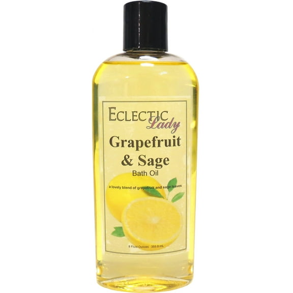 Grapefruit And Sage Bath Oil - Scented Body Oil - Relaxing & Moisturizing Bathing Oil - Fragrance Body Oil For Dry & Rough Sensitive Skin - 8 oz