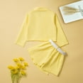 thumbnail image 4 of Girls Outfits Size 4-5 Kids Toddler Baby Autumn Winter Solid Cotton Long Sleeve Shirt Skirts Set Suit Clothes Girls Clothing Set Yellow, 4 of 8