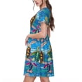 thumbnail image 2 of Disketp Little Sea Turtles para Vestido de Manga Corta para Mujeres, Vestidos de Verano para Mujeres, Casual y Holgado para la Playa, 2 of 6