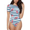 thumbnail image 1 of Balery Clown Fish Body de cuello redondo de manga corta para mujer Tops de manga corta Tops básicos-XX-Large, 1 of 7