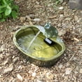 thumbnail image 6 of Sunnydaze Frog Contemporary Green Ceramic Solar Water Fountain, 6 of 11
