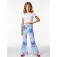 thumbnail image 2 of 5-6Y Girls Colored Flared Pants Digital Print Trousers Slim-Fit Wide Leg Flare for Spring Summer Autumn, 2 of 6