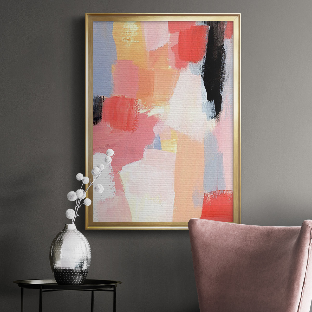 Aerial Scarlet I Premium Framed Print, in Gold, Black, or Silver - Ready to Hang