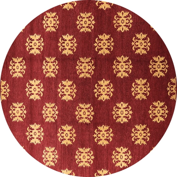 Ahgly Company Indoor Round Oriental Brown Industrial Area Rugs, 5' Round