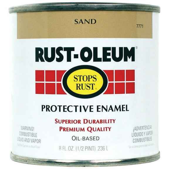 Rust-Oleum 7771-730 Stops Rust Gloss Sand Brown Protective Enamel 1/2 Pint