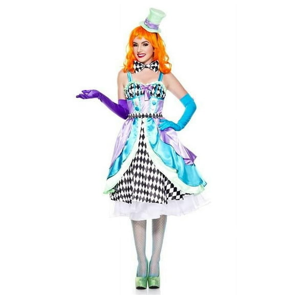 Music Legs Women's 4 Piece Long Checker Dress Costume; Medium & Large 70738-ML