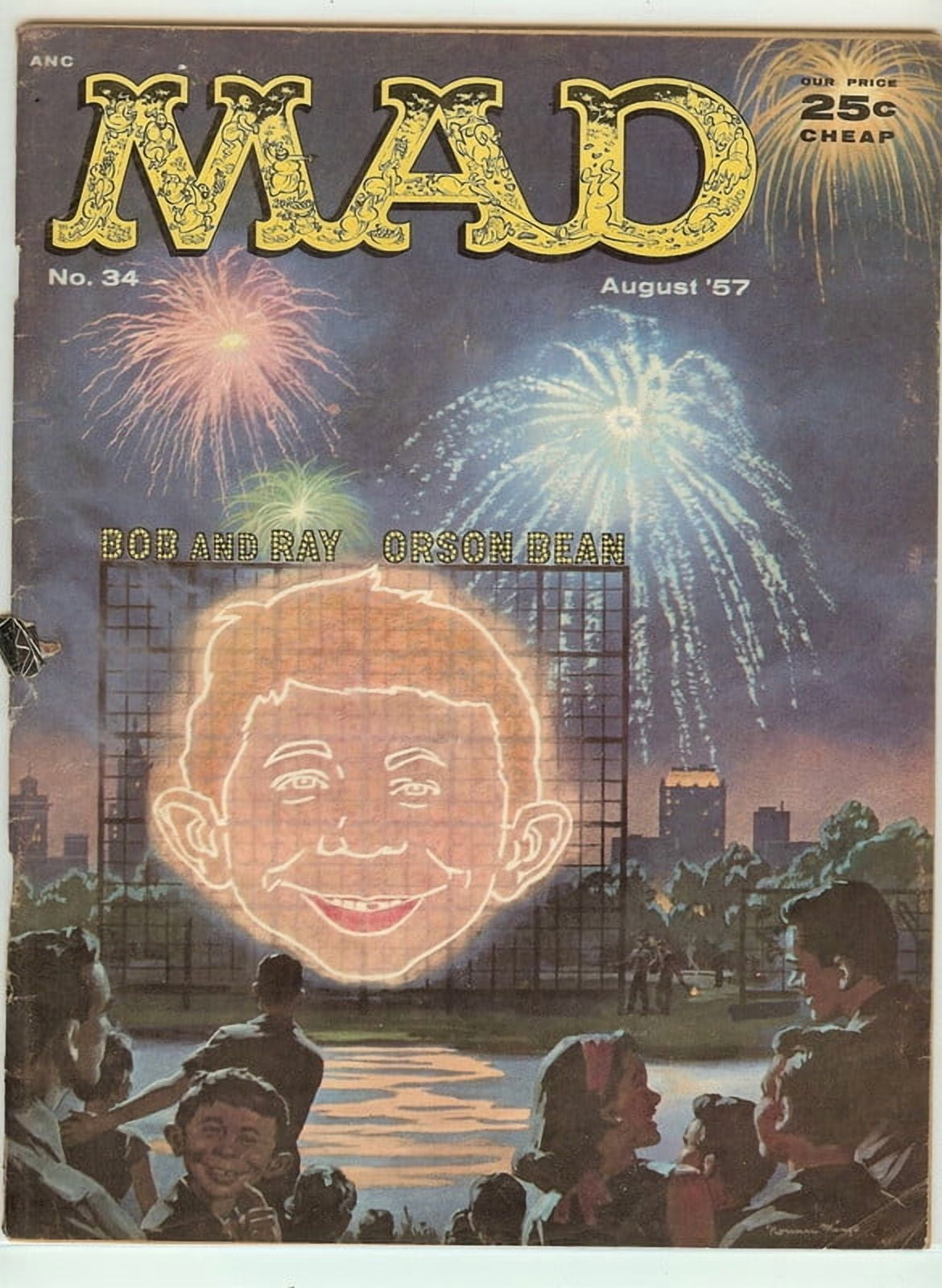 MAD Magazine Vintage Collectible #34 Aug 1957 Very Good Plus (VG+)