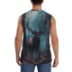 thumbnail image 4 of Fotbe Mystical Forest Elk Men's Camiseta sin Mangas Estampada para Hombres, Playera Casual para Gimnasio, Entrenamiento, Playa-Large, 4 of 7