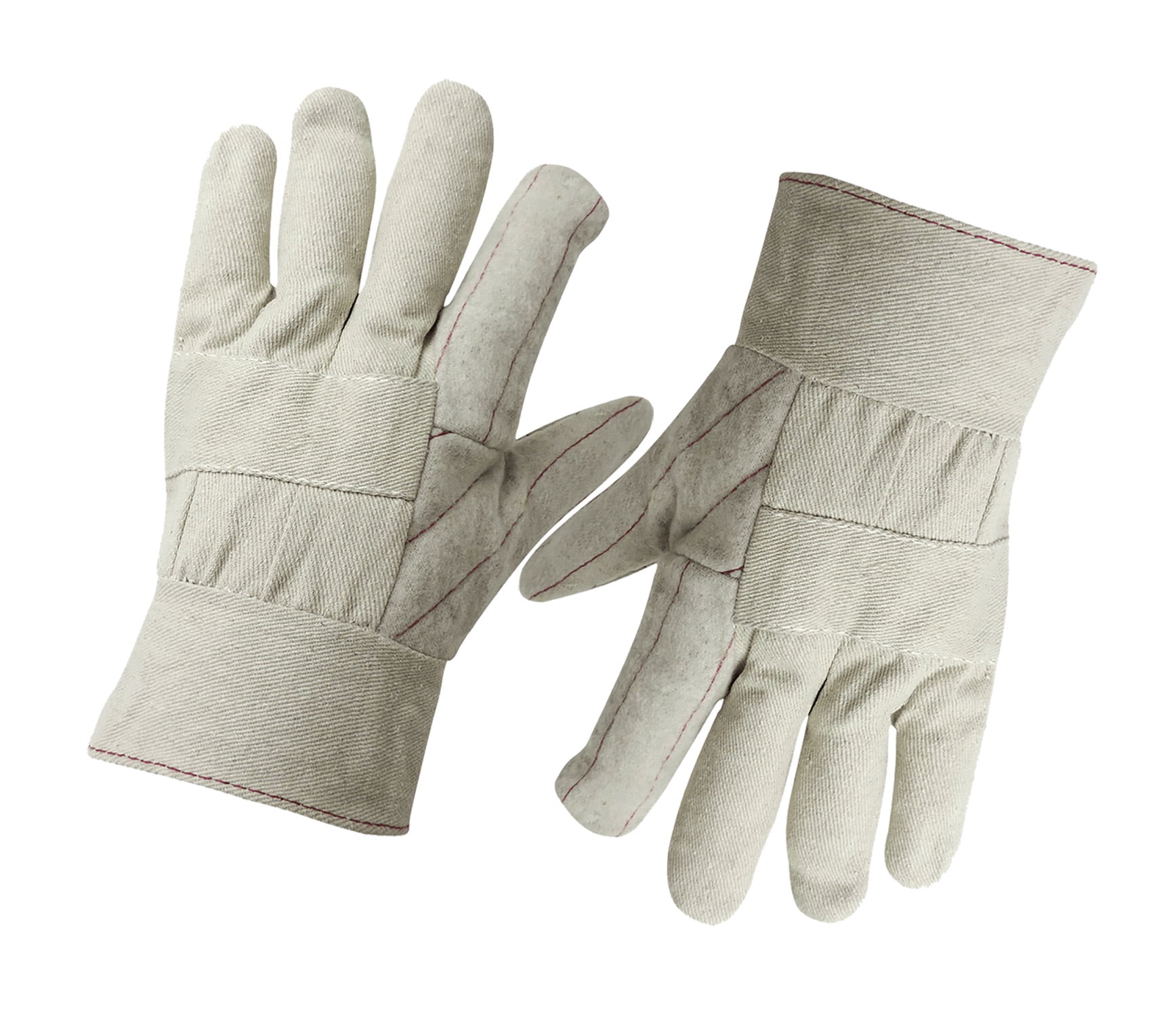 CT7051-L-36PK – HOT Mill Gloves 36-Pair Value Pack, 30 oz, Natural Color, 100% Cotton, Clute Cut, Burlap Lined, Wing Thumb, 2.5" Band Top
