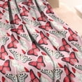 thumbnail image 3 of Pink Butterfly Red White Wing Pattern Blanket,Comfortable Soft Flannel Throw Blanket,All Season,Warm Lightweight Blankets for Sofa Bed Couch Living Room Chair,30"x40", 3 of 4