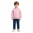 thumbnail image 4 of TIREOW Girls and Boys Sweatshirts Round Neck Long Sleeve Pullover Sweatshirt Solid Color Loose Fit Soft Casual Pullovers Top, 4 of 6