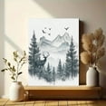 thumbnail image 6 of Misty Mountain Deer Canvas Print Wall Art， Perfect for Living Room， Bedroom， Office， Bathroom， and Dining Room Decor, 6 of 8
