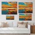 thumbnail image 4 of Designart 'Red and White Boats By The Pier At A VIbrant Sunset' Nautical & Coastal Print on Natural Pine Wood, 4 of 5