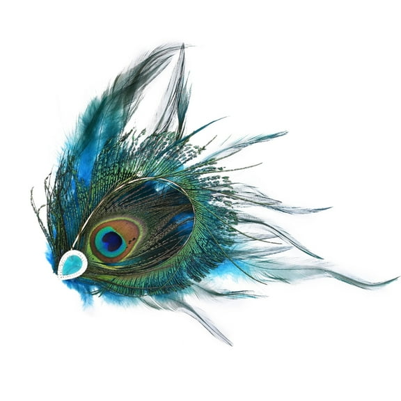 Stylish Peacocks Feathered Hairpin Sparkling Feathered Hair Accessory Elegant Hair Clip Hair Decoration for Parties