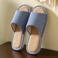 thumbnail image 2 of Bibifish Womens House Slippers Linen Breathable Non Slide Sandals Home Indoor Casual Flat Slippers, 2 of 4