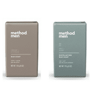 Method Men Bar Soap, 6 Ounce, Sea And Surf & Cedar And Cypress Scents (variety Pack)