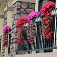 thumbnail image 1 of Trayknick 2 Pack 1Bunch Hanging Wall Artificial Violet Orchid Flower Rattan Plant Basket Decor, 1 of 7