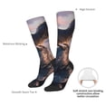 thumbnail image 4 of Naloa Sunset Cliff Dinosaur Thigh High Socks Extra Long Stretchy Sock Women Over Knee High Opaque Stocking Daily Wear, 4 of 6