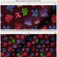 thumbnail image 2 of Soimoi Cotton Voile Fabric Coral & Starfish Ocean Print Sewing Fabric Yard 42 Inch Wide, 2 of 7