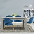 thumbnail image 1 of Leejay 5 Pieces Dining Table Set,59 inch Cemented Kitchen Table & 4 Pack Blue Velvet Dining Chairs, 1 of 5