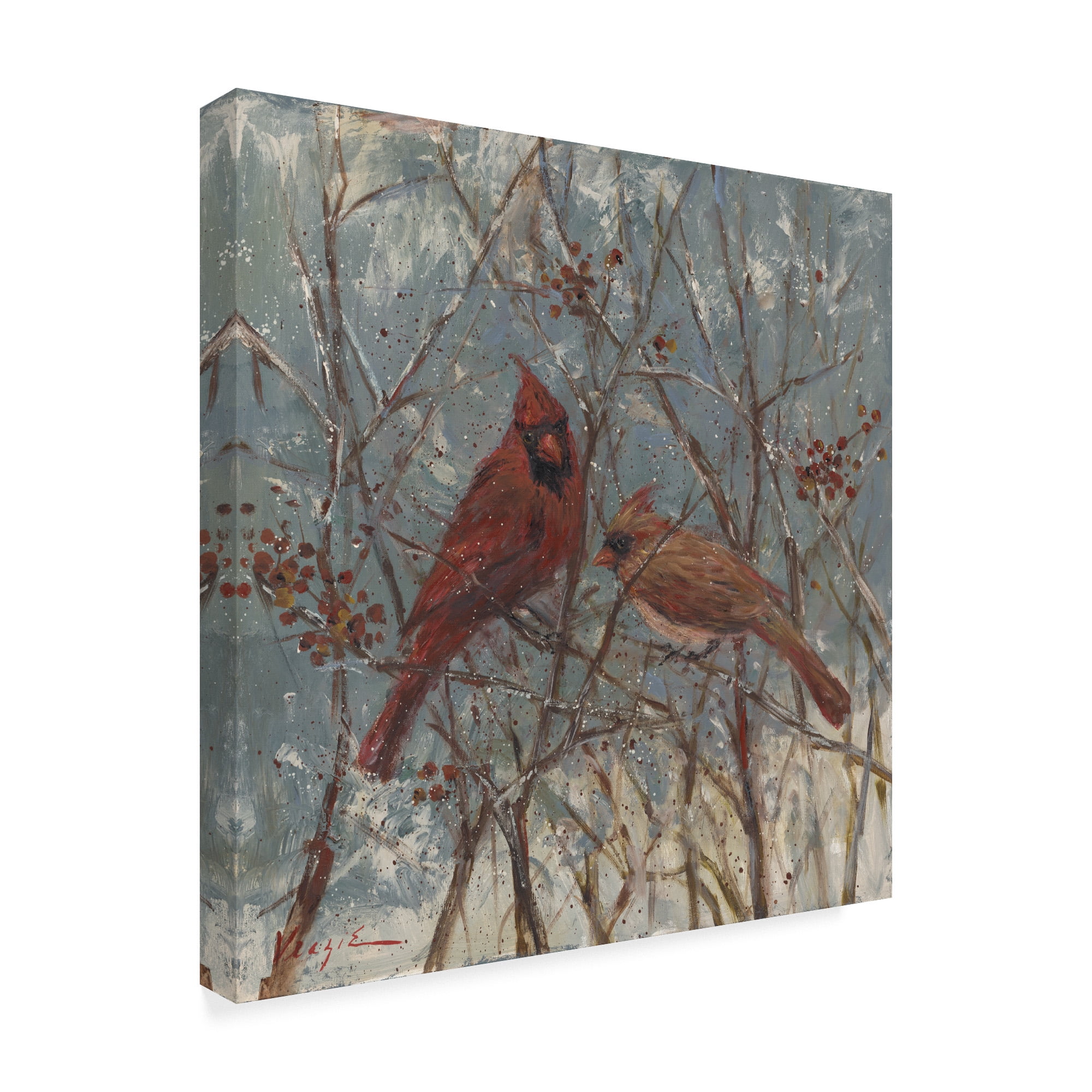 Trademark Fine Art 'Mr And Mrs Cardinal' Canvas Art by Mary Miller Veazie