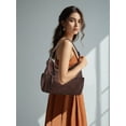 thumbnail image 2 of Vintage Large Capacity Hobo bag, Retro PU Leather Shoulder Bag, Casual Women Crossbody Bag,Coffee, 2 of 7