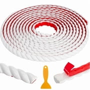 ouhos Flexible Molding Trim, 16.4 Ft Peel and Stick Molding Trim for Wall, Self-Adhesive Moulding Trim 196.8", DIY Wall Trims Caulk Strip for Mirror Window Frame Cabinet Edge, Home Decor Protection