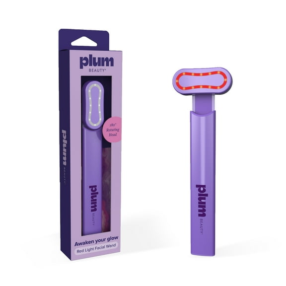 Plum Beauty Red Light Vibrating Facial Radiance Wand