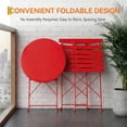 thumbnail image 3 of IdealHouse 3-Piece Bistro Set – Steel Frame Space-Saving Folding Patio Furniture with 2 Chairs & Bistro Table, for Outdoor Patio, Balcony, Garden, 3 of 7