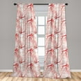 thumbnail image 5 of Ambesonne Coral Curtains, Watercolor Branchs Fall Art, Pair of 28"x63", Dark Coral, 5 of 5