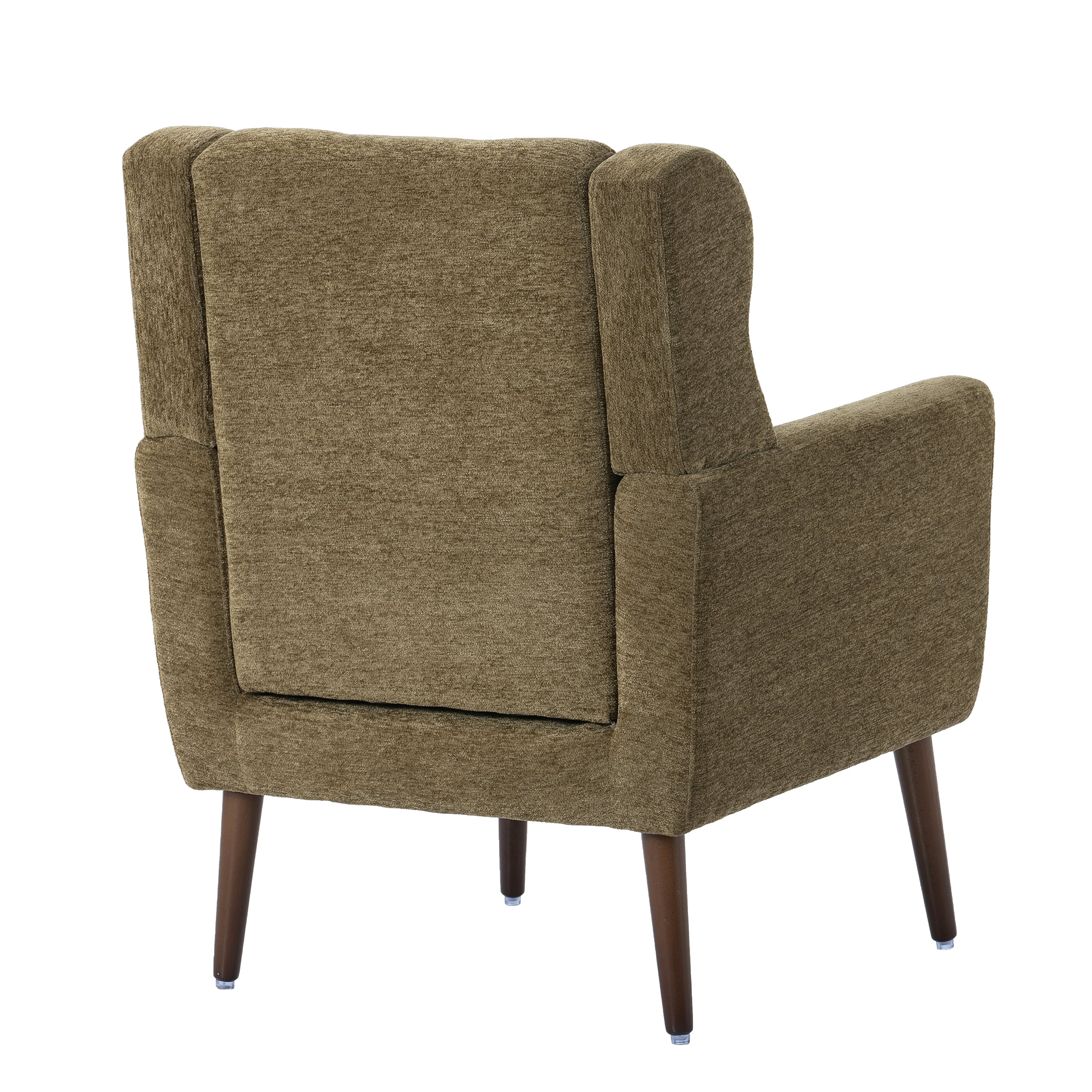 Aukfa Modern Accent Chairs,Chenille Arm Chairs for Living Room w/ Pillow for Bedroom,Olive Green