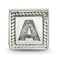 thumbnail image 3 of 925 Sterling Silver Polished Oxidized Reflections Letter Name Personalized Monogram Initial a Triangle Block Bead Charm, 3 of 4
