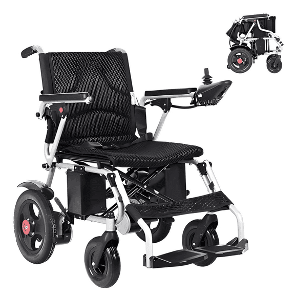 Silla De Ruedas Eléctrica Con 2 motores de 250w Compacta Alcance de 15km Con Una Carga, Plegable y Fácil de Trasladar