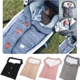 thumbnail image 2 of Saco de dormir de terciopelo para bebé, saco de dormir con botones para cochecito de bebé de punto de lana, 2 of 6