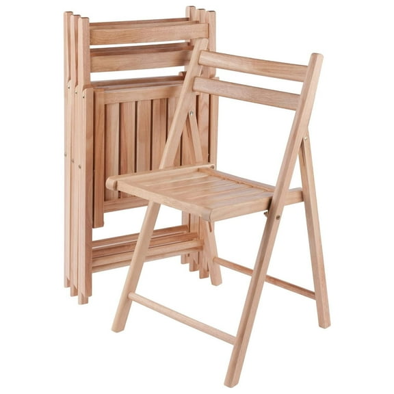 Robin 4-PC Folding Chair Set - Parent,Natural Finish, Set of 4, Wood
