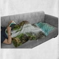 thumbnail image 5 of Rainforest Soft Flannel Fleece Blanket, Waterfall in Tropic Rainforest Sunny Vacation Fresh Lake Waterscape, Cozy Plush for Indoor and Outdoor Use, 50" x 70", Turquoise Green Brown, by Ambesonne, 5 of 5