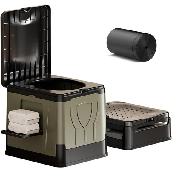 Portable Toilet for Adults - 12.4'' *14.5'' Outdoor Emergency Potty for Camping, Road Trip, Car, Tent, Truck Drivers