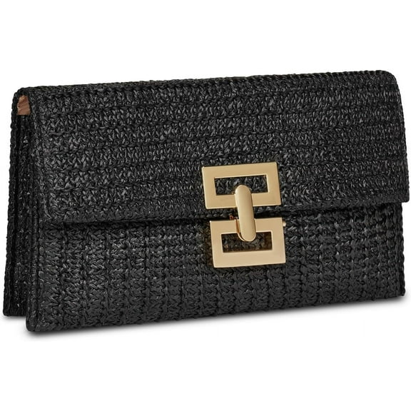 Straw Clutch Purse for Women Designer Evening Handbag Summer Beach Shoulder Crossbody Bag