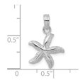 thumbnail image 2 of FJC Finejewelers 925 Sterling Silver Rhodium Plated Polished/Textured Small Starfish Charm 20 x 13 mm, 2 of 6