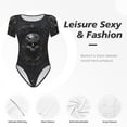 thumbnail image 4 of Balery Ornate Dark Skull Book Body de cuello redondo de manga corta para mujer Tops de manga corta Tops básicos-X-Large, 4 of 7