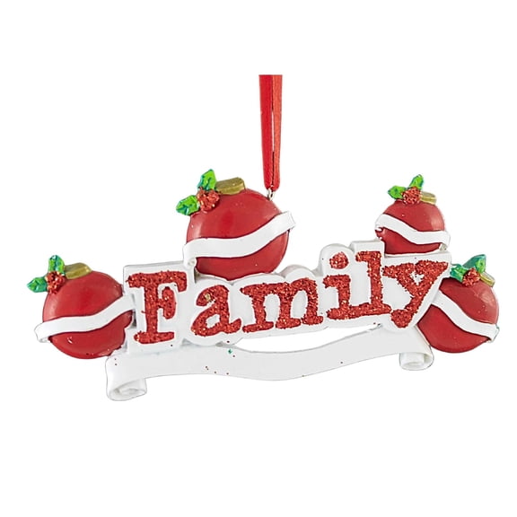 2.00In Family Of 4 Ornament, Polyresin, Personalize Dyi  Project Gift Or597-4