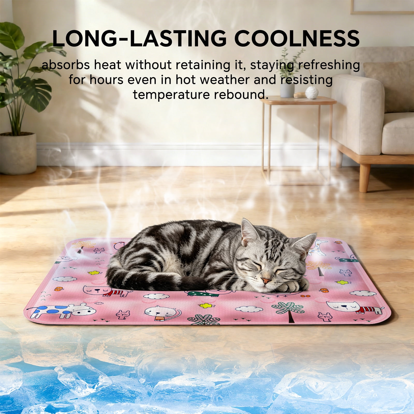 Pet Cooling Mat, Instant Cool Gel Pad for Dogs & Cats, Summer Instant Chill No Refrigeration, Portable Reusable Sleeping Bed (60*90cm/23.62*35.43in)