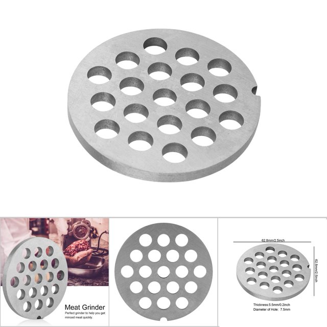 Meat Grinder Crusher Mincer Plate For Carbon Steel Silver Accessory Kitchen Tool Meat Grinder Crusher Mincer Plate Disc Meat Grinder Plate Accessory Meat Mincer Grinder
