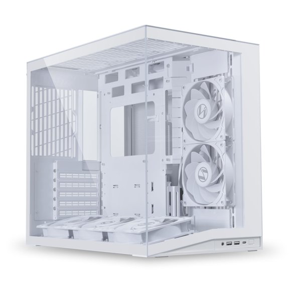Funda para ordenador Lian Li O11D MINI V2 Flow White con 5 ventiladores