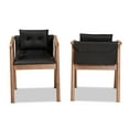 thumbnail image 2 of Baxton Studio Marcena Mid-Century Modern Black Imitation Leather Upholstered and Walnut Brown Finished Wood 2-Piece, 2 of 5