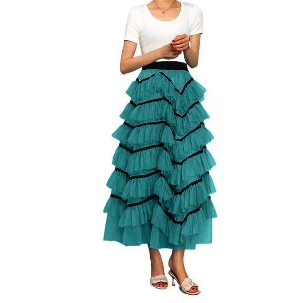Txlixc Falda de TUL de estilo femenino de longitud media Txlixc moda