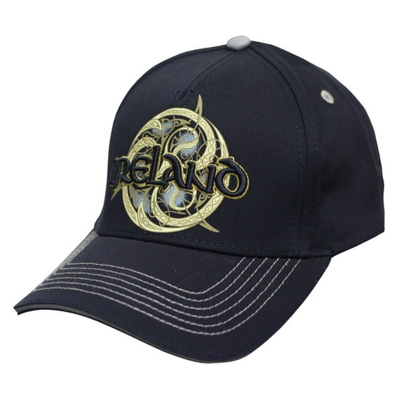 Traditional Craft Ltd Men's Navy Ireland Celtic Swirl Pull on Style Baseball Cap